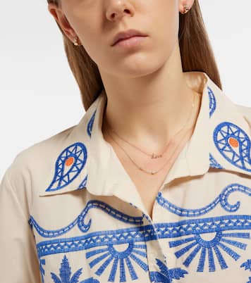 Collier doré et diamants blancs Mini Evil Eye 14 ct | Sydney Evan
