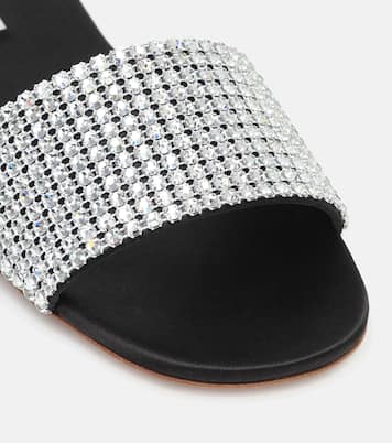 Embellished satin slides | Miu Miu