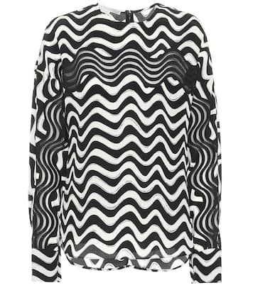 Blusa Illusion a stampa in seta | Stella McCartney