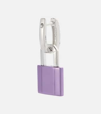 Lock Small 18kt white gold single earring with diamonds | Eéra