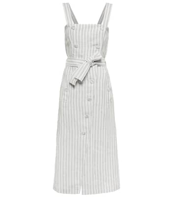 Abito midi Audrey in lino a righe | Altuzarra
