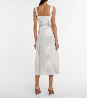 Abito midi Audrey in lino a righe | Altuzarra