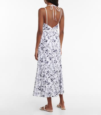 Vestido midi Otto de lino bordado | Erdem