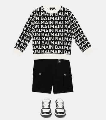 Logo intarsia wool sweater | Balmain Kids