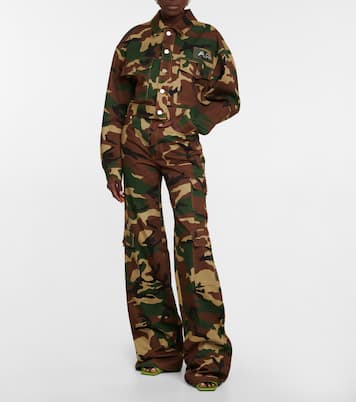 Pantalon cargo en coton à motif camouflage | Alessandra Rich