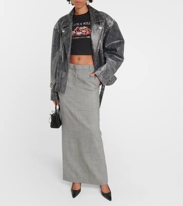 Giacca in pelle con borchie | Alessandra Rich