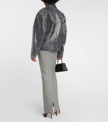 Giacca in pelle con borchie | Alessandra Rich