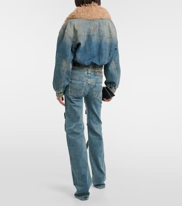 Pantaloni cargo in denim a vita bassa | Blumarine