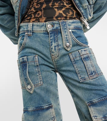 Pantaloni cargo in denim a vita bassa | Blumarine