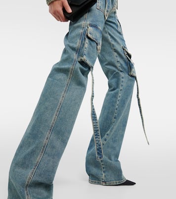 Pantaloni cargo in denim a vita bassa | Blumarine