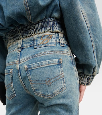 Pantaloni cargo in denim a vita bassa | Blumarine