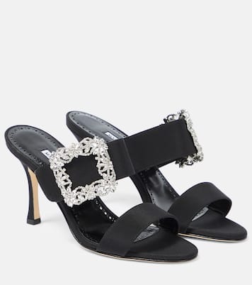 Sandalias Gable de satén adornadas | Manolo Blahnik