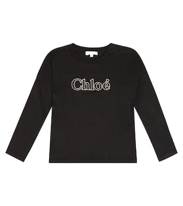 Top in jersey di cotone con logo | Chloé Kids