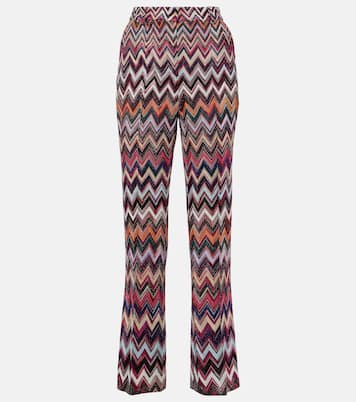 Pantalones flared de lamé en zigzag | Missoni