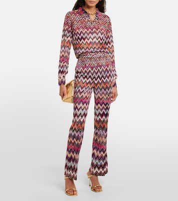 Pantalones flared de lamé en zigzag | Missoni