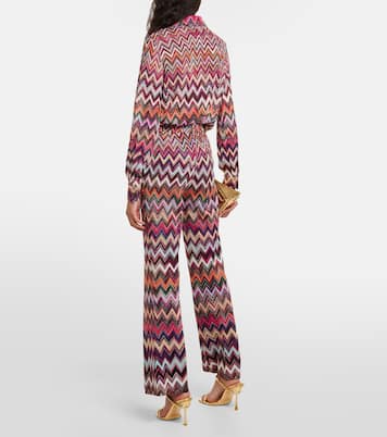 Pantalones flared de lamé en zigzag | Missoni