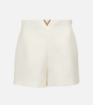 Vlogo wool and silk crêpe shorts | Valentino