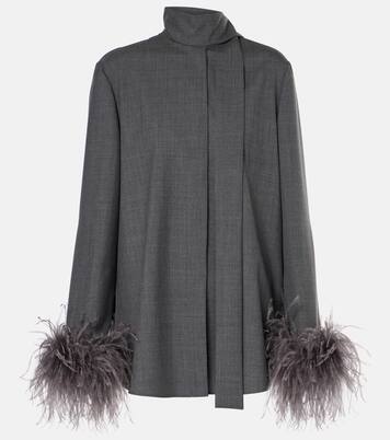 Blusa in lana con piume | Valentino
