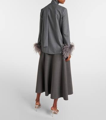 Blusa in lana con piume | Valentino