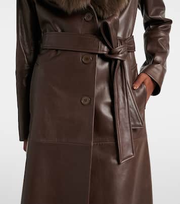 Mantel Dakota aus Leder mit Shearling | Nour Hammour