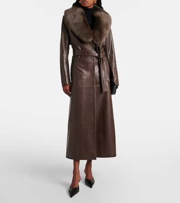 Mantel Dakota aus Leder mit Shearling | Nour Hammour