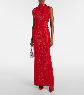 Embellished cutout crêpe gown | Self-Portrait