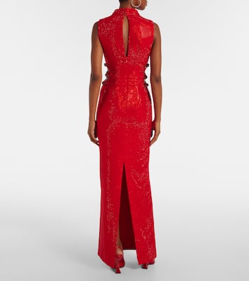 Embellished cutout crêpe gown | Self-Portrait