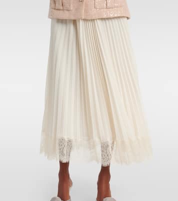 Sequined bouclé and chiffon midi dress | Self-Portrait