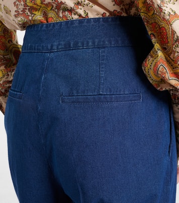 High-rise pleated wide-leg jeans | Valentino
