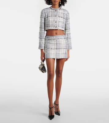 Checked cropped lamé tweed jacket | Dolce&Gabbana