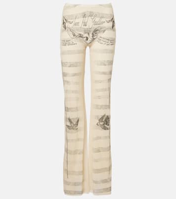 Trompe l’oeil mesh flared pants | Jean Paul Gaultier