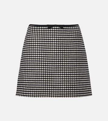 Mini-jupe en laine et cachemire à carreaux | Valentino