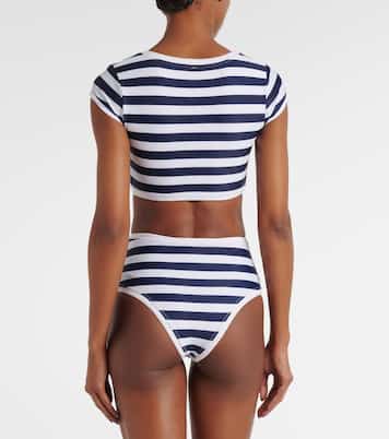 Grace striped high-rise bikini bottoms | Same