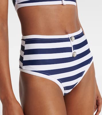 Grace striped high-rise bikini bottoms | Same