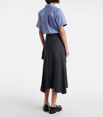 Prince of Wales check wool midi skirt | Sacai