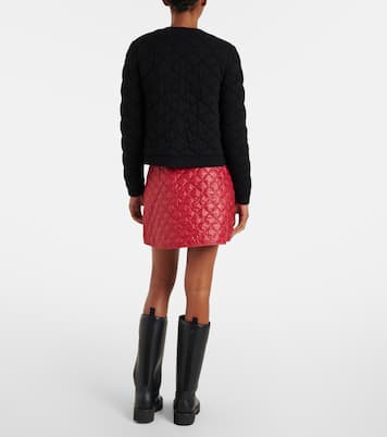 Cardigan in misto lana trapuntato con logo | Moncler