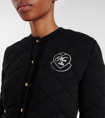 Cardigan in misto lana trapuntato con logo | Moncler