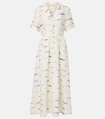 Vestido camisero Meryl de lino estampado | Staud