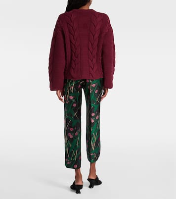 Portrait embellished wool-blend cardigan | La DoubleJ
