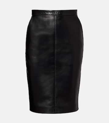 高腰皮革迷你半身裙 | Saint Laurent