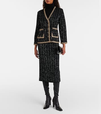 Corbin tweed midi skirt  | Veronica Beard