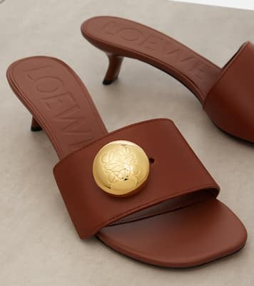 Pebble Anagram leather mules | Loewe