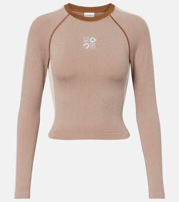 x On ribbed-knit striped top | Loewe