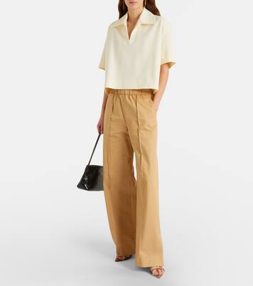 Cotton drill wide-leg pants | Jil Sander