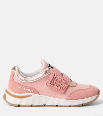 Verzierte Sneakers DG mit Veloursleder | Dolce&Gabbana Kids