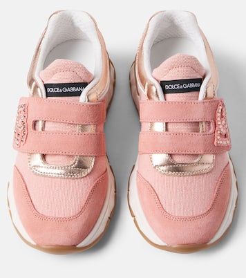 Verzierte Sneakers DG mit Veloursleder | Dolce&Gabbana Kids