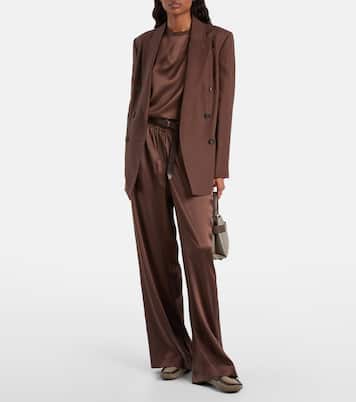 Monili leather-trimmed suede boat shoes | Brunello Cucinelli