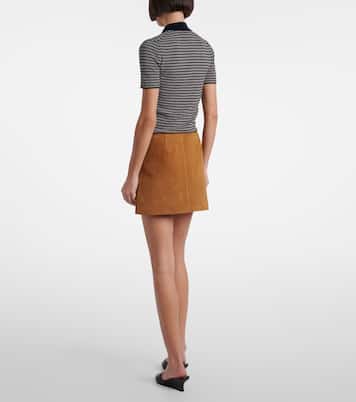 تنورة قصيرة من الجلد السويدي | Ami Paris