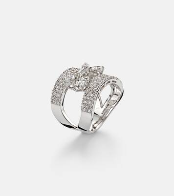 18kt white gold (750/1000) ring with diamonds | Yeprem