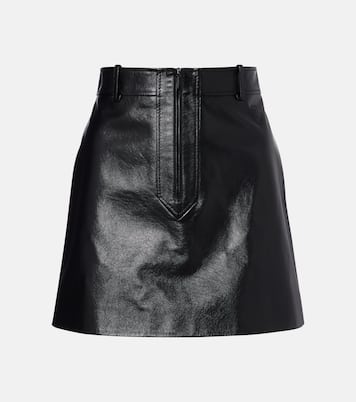 Leather zip-up miniskirt | Gucci